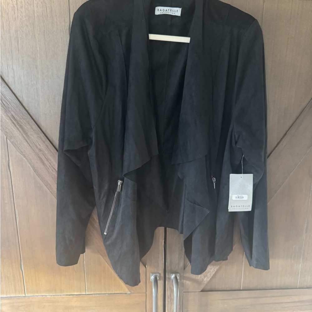 Bagatelle Women's Black Draped Blazer